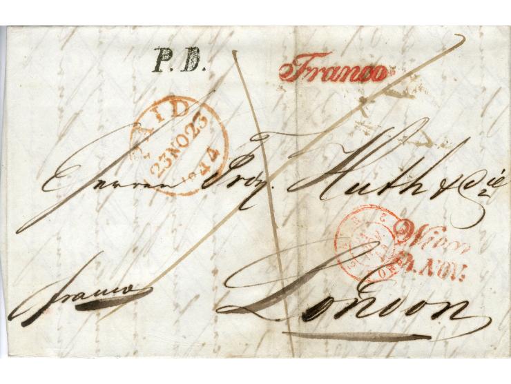 1842/44, 12 Briefe der Huth-Korrespondenz von Wien nach London