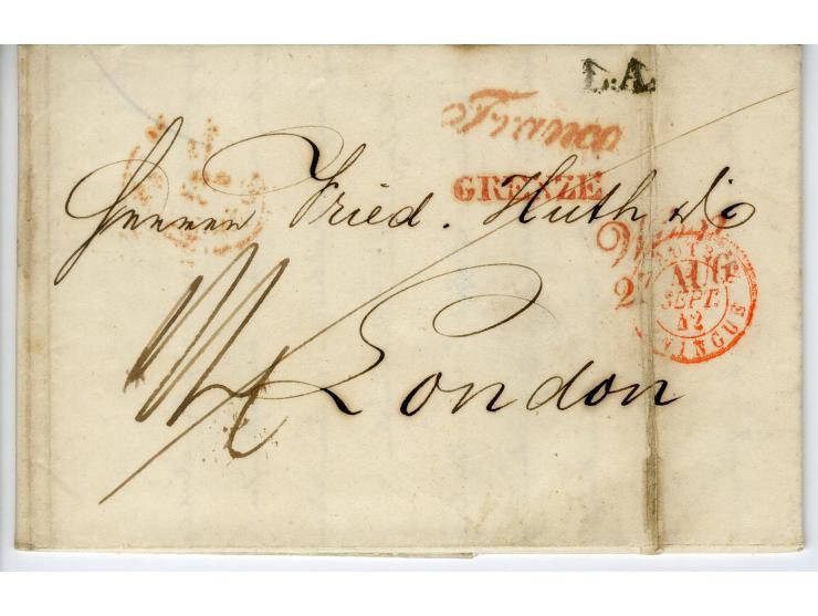 1842/44, 12 Briefe der Huth-Korrespondenz von Wien nach London