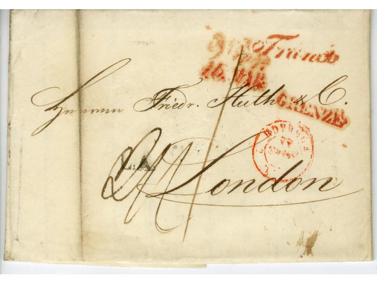 1842/44, 12 Briefe der Huth-Korrespondenz von Wien nach London