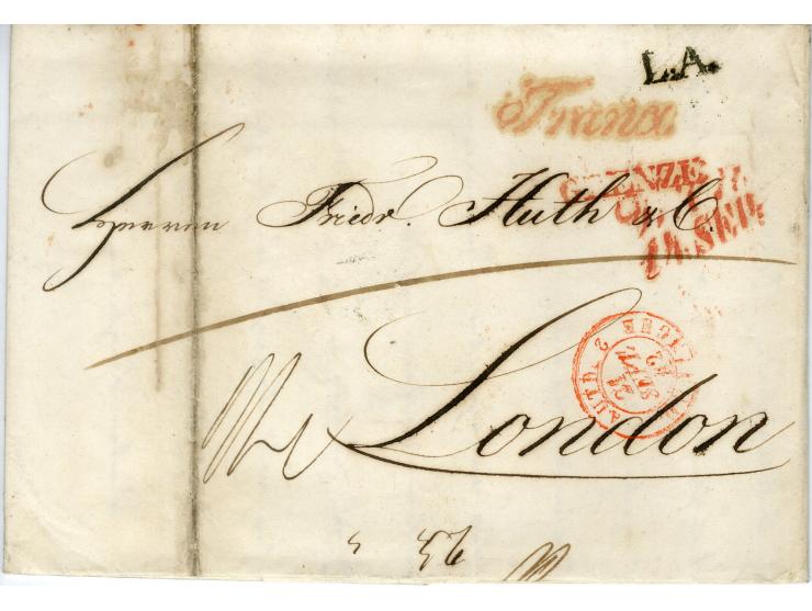 1842/44, 12 Briefe der Huth-Korrespondenz von Wien nach London