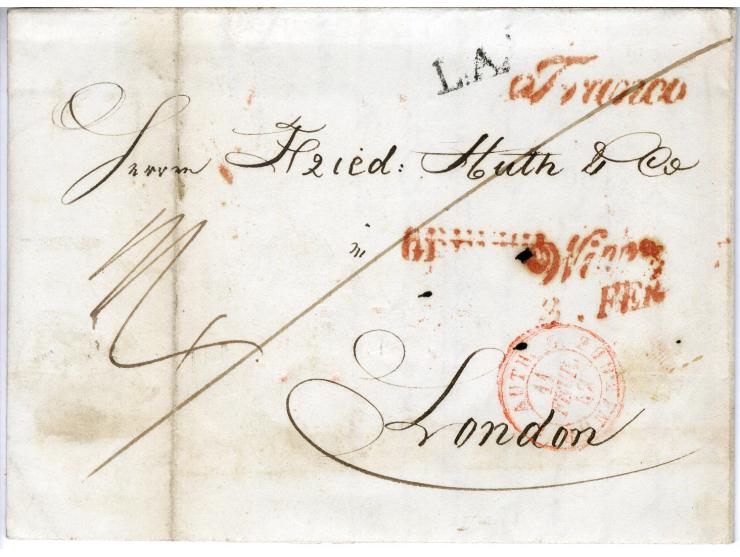 1842/44, 12 Briefe der Huth-Korrespondenz von Wien nach London