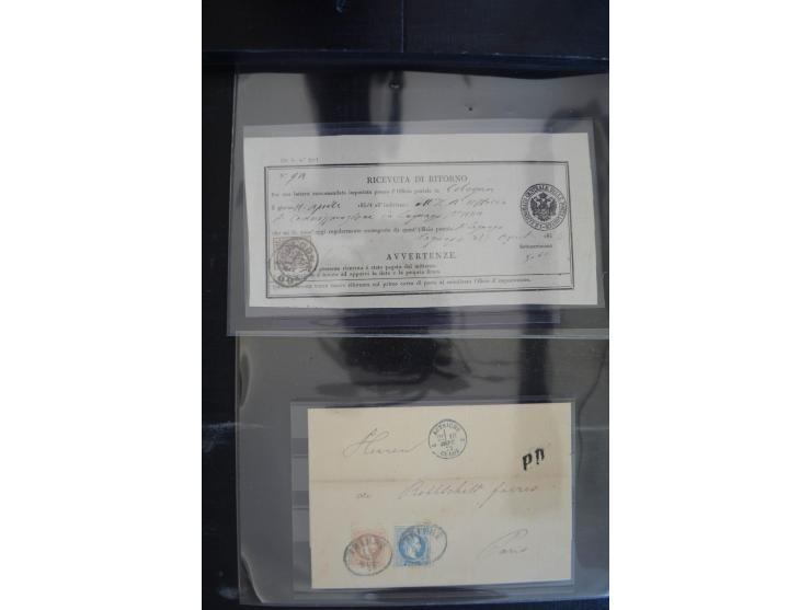 1850/1920 (ca.), umfangreicher Bestand inkl. Lombardei und Levante mit ca. 250 Briefen und Ganzsachen, Schwerpunkt bis ca. 18