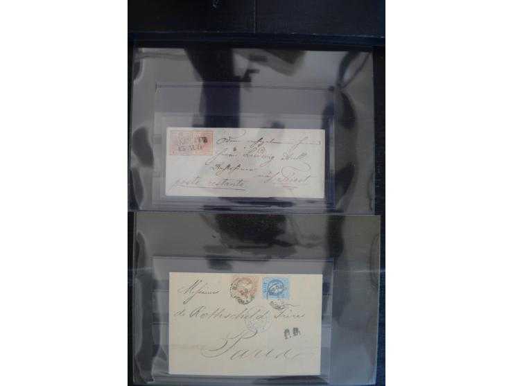 1850/1920 (ca.), umfangreicher Bestand inkl. Lombardei und Levante mit ca. 250 Briefen und Ganzsachen, Schwerpunkt bis ca. 18