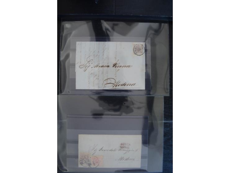 1850/1920 (ca.), umfangreicher Bestand inkl. Lombardei und Levante mit ca. 250 Briefen und Ganzsachen, Schwerpunkt bis ca. 18