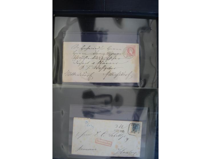 1850/1920 (ca.), umfangreicher Bestand inkl. Lombardei und Levante mit ca. 250 Briefen und Ganzsachen, Schwerpunkt bis ca. 18