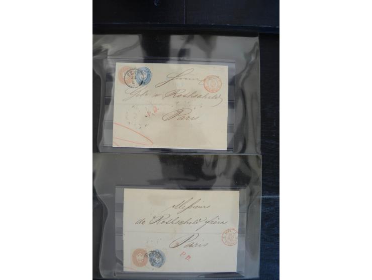 1850/1920 (ca.), umfangreicher Bestand inkl. Lombardei und Levante mit ca. 250 Briefen und Ganzsachen, Schwerpunkt bis ca. 18