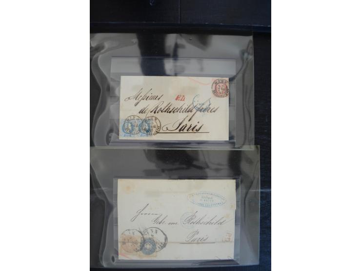 1850/1920 (ca.), umfangreicher Bestand inkl. Lombardei und Levante mit ca. 250 Briefen und Ganzsachen, Schwerpunkt bis ca. 18
