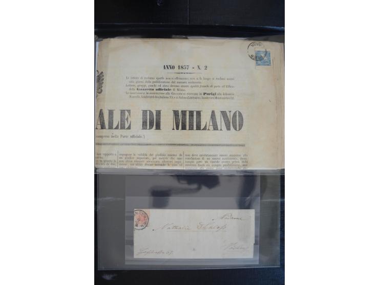 1850/1920 (ca.), umfangreicher Bestand inkl. Lombardei und Levante mit ca. 250 Briefen und Ganzsachen, Schwerpunkt bis ca. 18