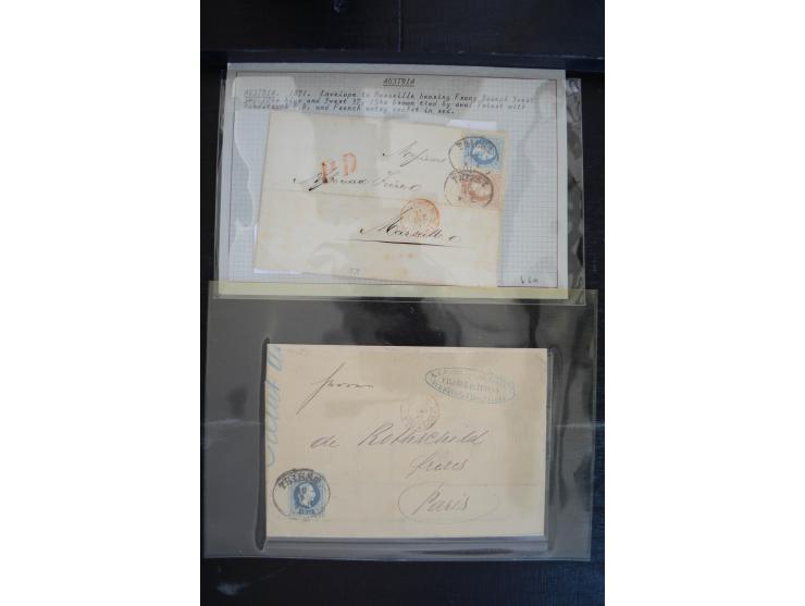 1850/1920 (ca.), umfangreicher Bestand inkl. Lombardei und Levante mit ca. 250 Briefen und Ganzsachen, Schwerpunkt bis ca. 18