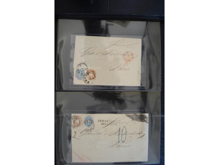 1850/1920 (ca.), umfangreicher Bestand inkl. Lombardei und Levante mit ca. 250 Briefen und Ganzsachen, Schwerpunkt bis ca. 18