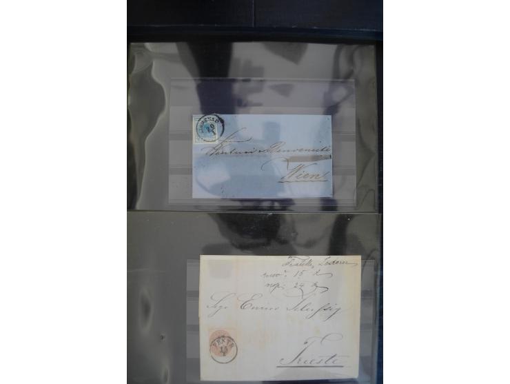 1850/1920 (ca.), umfangreicher Bestand inkl. Lombardei und Levante mit ca. 250 Briefen und Ganzsachen, Schwerpunkt bis ca. 18