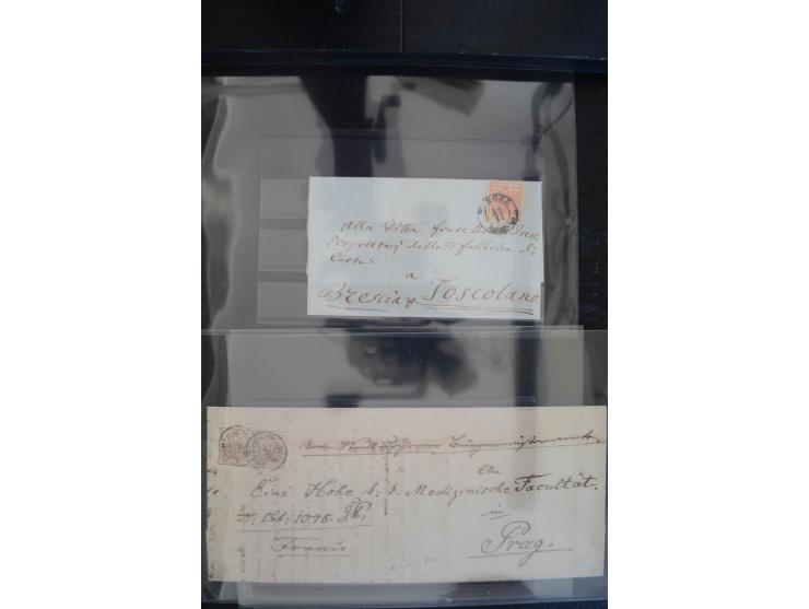 1850/1920 (ca.), umfangreicher Bestand inkl. Lombardei und Levante mit ca. 250 Briefen und Ganzsachen, Schwerpunkt bis ca. 18