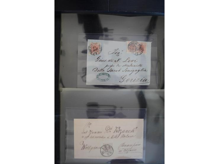 1850/1920 (ca.), umfangreicher Bestand inkl. Lombardei und Levante mit ca. 250 Briefen und Ganzsachen, Schwerpunkt bis ca. 18