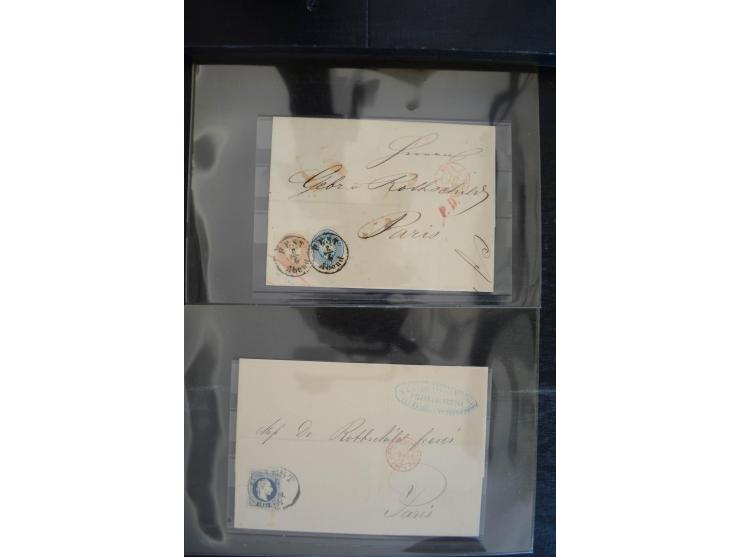 1850/1920 (ca.), umfangreicher Bestand inkl. Lombardei und Levante mit ca. 250 Briefen und Ganzsachen, Schwerpunkt bis ca. 18