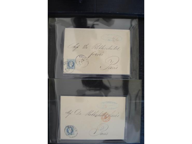 1850/1920 (ca.), umfangreicher Bestand inkl. Lombardei und Levante mit ca. 250 Briefen und Ganzsachen, Schwerpunkt bis ca. 18