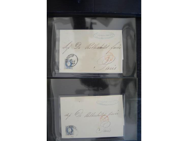 1850/1920 (ca.), umfangreicher Bestand inkl. Lombardei und Levante mit ca. 250 Briefen und Ganzsachen, Schwerpunkt bis ca. 18