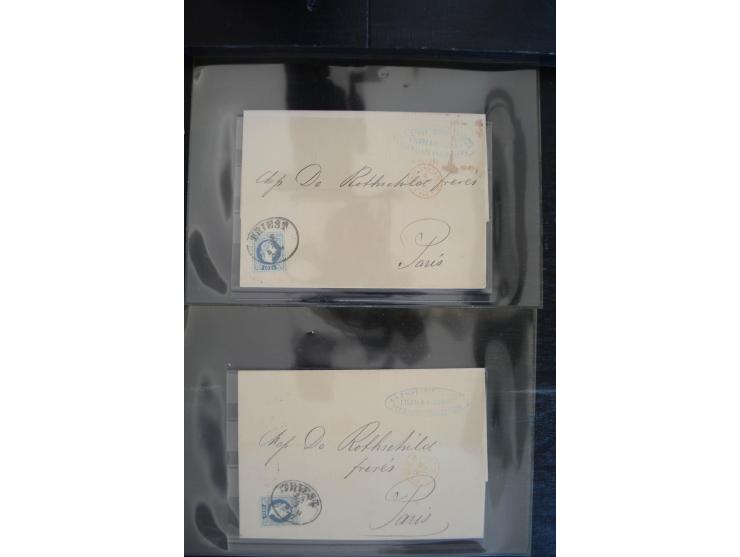 1850/1920 (ca.), umfangreicher Bestand inkl. Lombardei und Levante mit ca. 250 Briefen und Ganzsachen, Schwerpunkt bis ca. 18