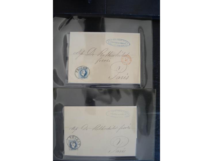 1850/1920 (ca.), umfangreicher Bestand inkl. Lombardei und Levante mit ca. 250 Briefen und Ganzsachen, Schwerpunkt bis ca. 18