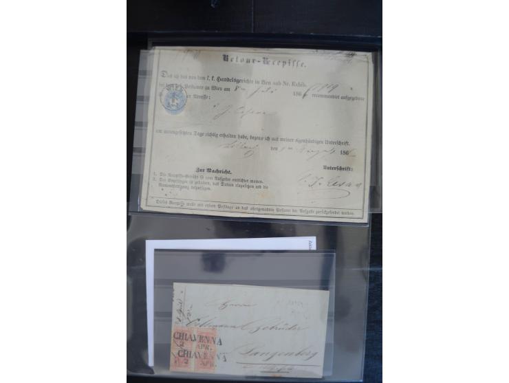 1850/1920 (ca.), umfangreicher Bestand inkl. Lombardei und Levante mit ca. 250 Briefen und Ganzsachen, Schwerpunkt bis ca. 18