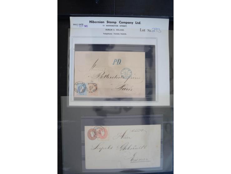 1850/1920 (ca.), umfangreicher Bestand inkl. Lombardei und Levante mit ca. 250 Briefen und Ganzsachen, Schwerpunkt bis ca. 18