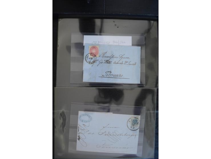 1850/1920 (ca.), umfangreicher Bestand inkl. Lombardei und Levante mit ca. 250 Briefen und Ganzsachen, Schwerpunkt bis ca. 18
