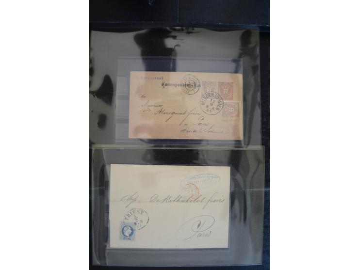 1850/1920 (ca.), umfangreicher Bestand inkl. Lombardei und Levante mit ca. 250 Briefen und Ganzsachen, Schwerpunkt bis ca. 18