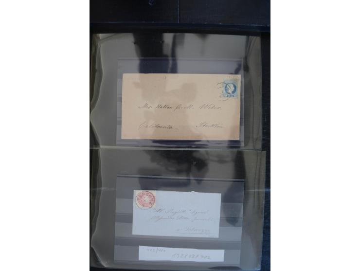 1850/1920 (ca.), umfangreicher Bestand inkl. Lombardei und Levante mit ca. 250 Briefen und Ganzsachen, Schwerpunkt bis ca. 18
