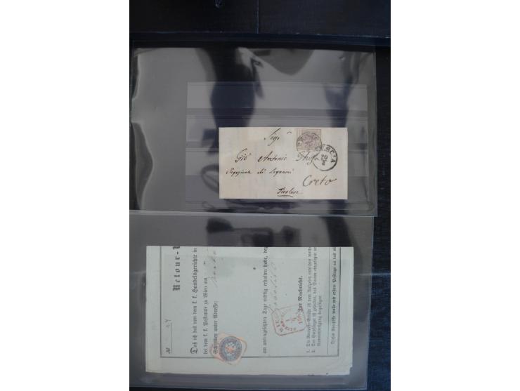 1850/1920 (ca.), umfangreicher Bestand inkl. Lombardei und Levante mit ca. 250 Briefen und Ganzsachen, Schwerpunkt bis ca. 18