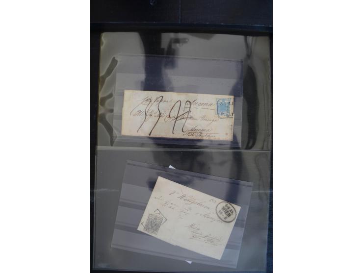 1850/1920 (ca.), umfangreicher Bestand inkl. Lombardei und Levante mit ca. 250 Briefen und Ganzsachen, Schwerpunkt bis ca. 18