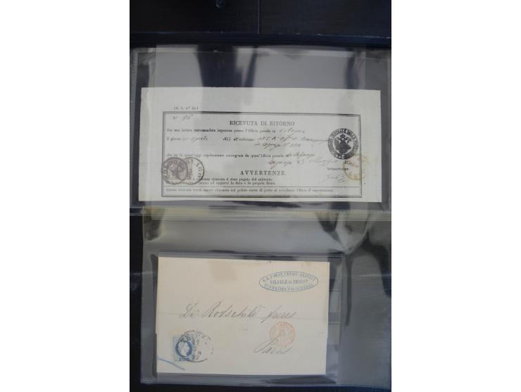 1850/1920 (ca.), umfangreicher Bestand inkl. Lombardei und Levante mit ca. 250 Briefen und Ganzsachen, Schwerpunkt bis ca. 18