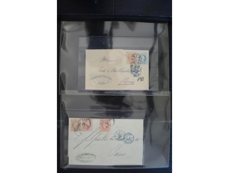 1850/1920 (ca.), umfangreicher Bestand inkl. Lombardei und Levante mit ca. 250 Briefen und Ganzsachen, Schwerpunkt bis ca. 18