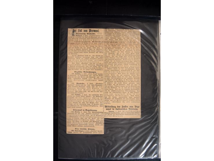 1915, "Fliegerpost Przemysl", Sammlung mit 8 gebrauchten Karten, vielen Fotos, Ansichtskarten (u.a. Fotokarte "Ballonabteilun