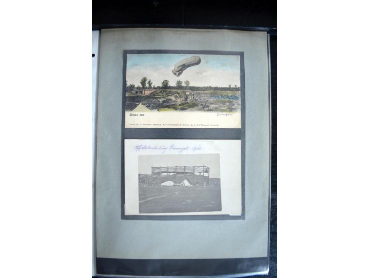 1915, "Fliegerpost Przemysl", Sammlung mit 8 gebrauchten Karten, vielen Fotos, Ansichtskarten (u.a. Fotokarte "Ballonabteilun