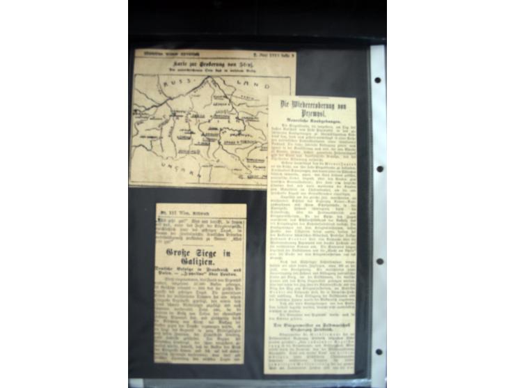 1915, "Fliegerpost Przemysl", Sammlung mit 8 gebrauchten Karten, vielen Fotos, Ansichtskarten (u.a. Fotokarte "Ballonabteilun