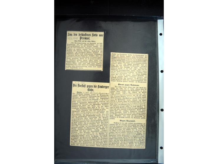 1915, "Fliegerpost Przemysl", Sammlung mit 8 gebrauchten Karten, vielen Fotos, Ansichtskarten (u.a. Fotokarte "Ballonabteilun