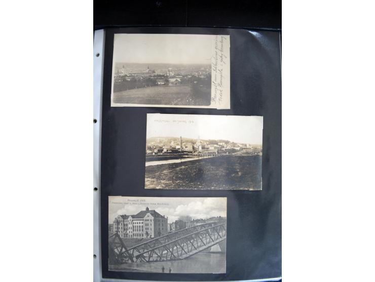 1915, "Fliegerpost Przemysl", Sammlung mit 8 gebrauchten Karten, vielen Fotos, Ansichtskarten (u.a. Fotokarte "Ballonabteilun
