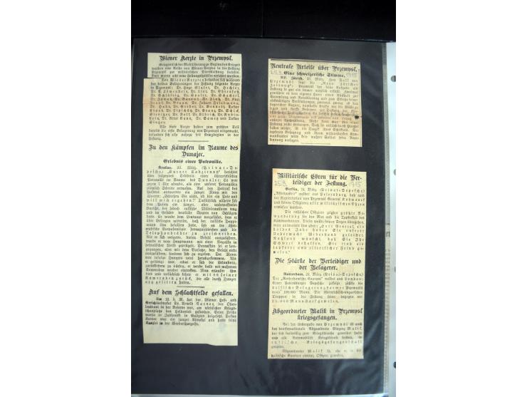 1915, "Fliegerpost Przemysl", Sammlung mit 8 gebrauchten Karten, vielen Fotos, Ansichtskarten (u.a. Fotokarte "Ballonabteilun