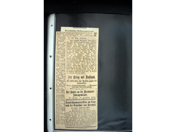 1915, "Fliegerpost Przemysl", Sammlung mit 8 gebrauchten Karten, vielen Fotos, Ansichtskarten (u.a. Fotokarte "Ballonabteilun