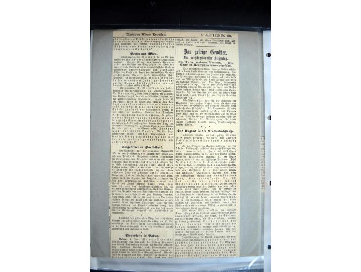 1915, "Fliegerpost Przemysl", Sammlung mit 8 gebrauchten Karten, vielen Fotos, Ansichtskarten (u.a. Fotokarte "Ballonabteilun