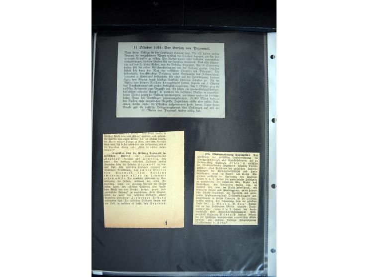 1915, "Fliegerpost Przemysl", Sammlung mit 8 gebrauchten Karten, vielen Fotos, Ansichtskarten (u.a. Fotokarte "Ballonabteilun