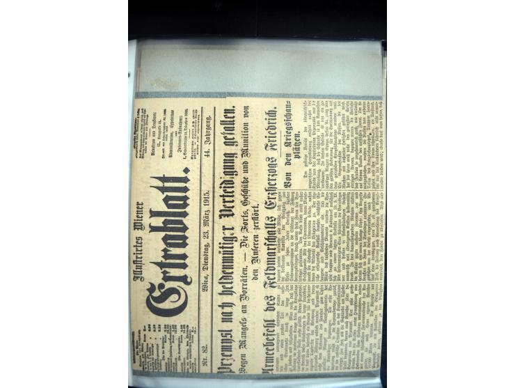 1915, "Fliegerpost Przemysl", Sammlung mit 8 gebrauchten Karten, vielen Fotos, Ansichtskarten (u.a. Fotokarte "Ballonabteilun