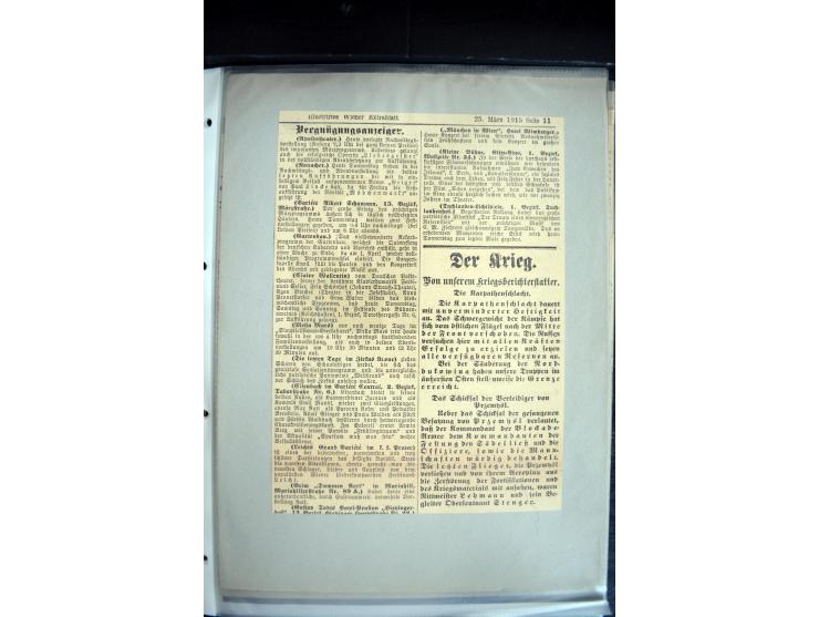 1915, "Fliegerpost Przemysl", Sammlung mit 8 gebrauchten Karten, vielen Fotos, Ansichtskarten (u.a. Fotokarte "Ballonabteilun