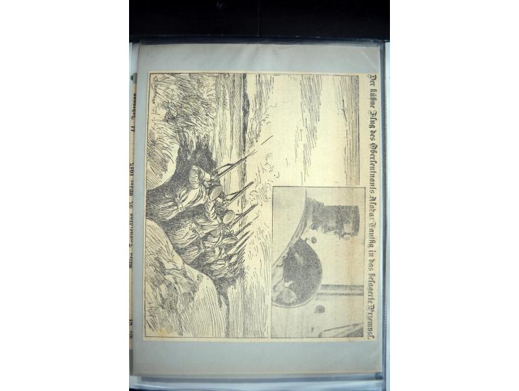 1915, "Fliegerpost Przemysl", Sammlung mit 8 gebrauchten Karten, vielen Fotos, Ansichtskarten (u.a. Fotokarte "Ballonabteilun