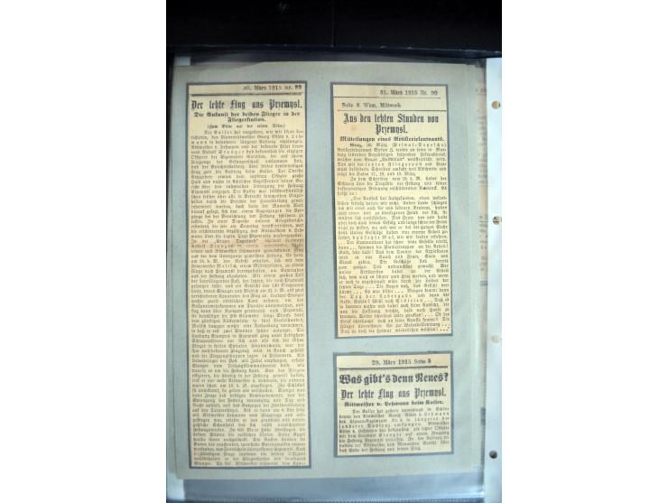 1915, "Fliegerpost Przemysl", Sammlung mit 8 gebrauchten Karten, vielen Fotos, Ansichtskarten (u.a. Fotokarte "Ballonabteilun