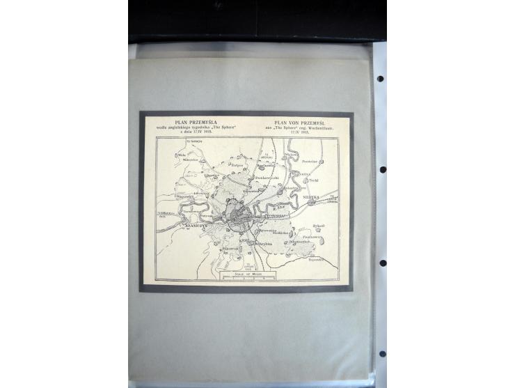 1915, "Fliegerpost Przemysl", Sammlung mit 8 gebrauchten Karten, vielen Fotos, Ansichtskarten (u.a. Fotokarte "Ballonabteilun