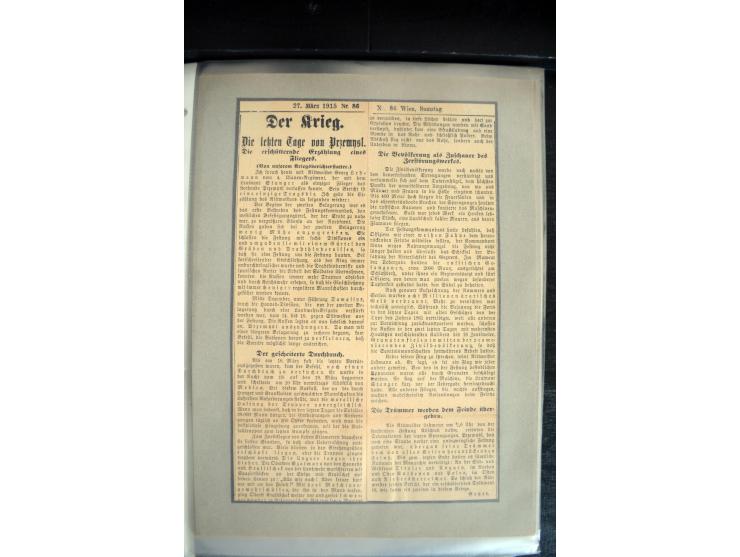 1915, "Fliegerpost Przemysl", Sammlung mit 8 gebrauchten Karten, vielen Fotos, Ansichtskarten (u.a. Fotokarte "Ballonabteilun