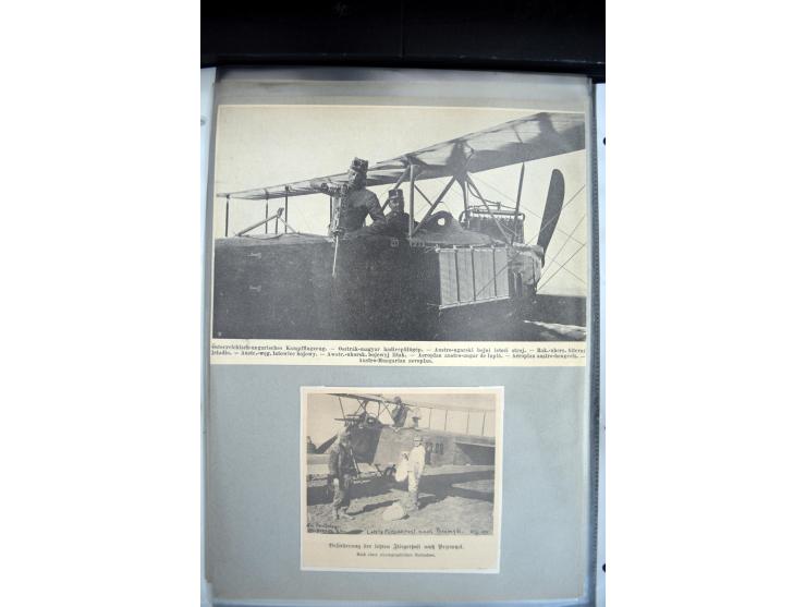 1915, "Fliegerpost Przemysl", Sammlung mit 8 gebrauchten Karten, vielen Fotos, Ansichtskarten (u.a. Fotokarte "Ballonabteilun