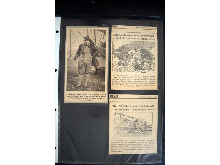 1915, "Fliegerpost Przemysl", Sammlung mit 8 gebrauchten Karten, vielen Fotos, Ansichtskarten (u.a. Fotokarte "Ballonabteilun