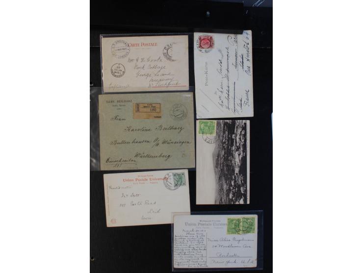 1905/14, 12 Briefe, Karten und Ganzsachen mit Stempeln von "CAIFA", dabei R-Brief nach Deutschland, dazu ein Brief von Englan