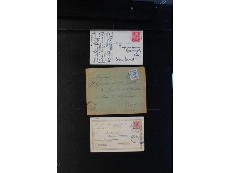 1905/14, 12 Briefe, Karten und Ganzsachen mit Stempeln von "CAIFA", dabei R-Brief nach Deutschland, dazu ein Brief von Englan